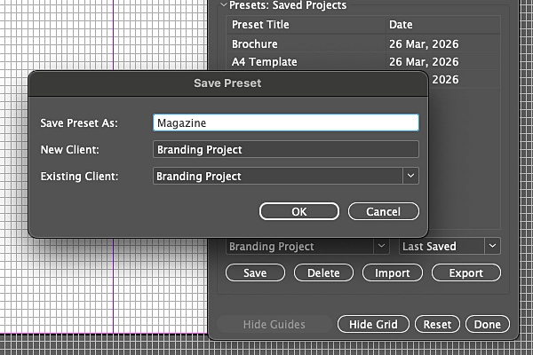 Build a library of layout presets with Grid Calculator Publishing Edition