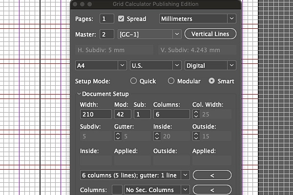 Smart Layout mode in Grid Calculator Publishing Edition